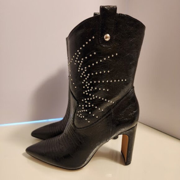 Jessica Simpson Black Studded Heeled Booties - Picture 7 of 7